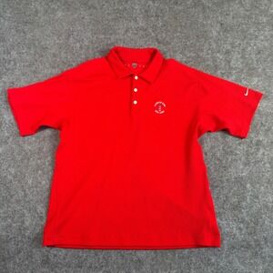 Nike Dri-Fit Polo Shirt Mens Large Red Harbour Town Golf Links Performance L